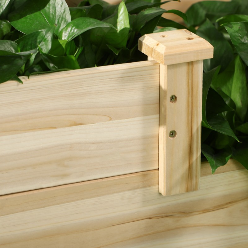 Kolmiportainen viljelylaatikko ulkokäyttöön, kuusipuu, avoin pohja, 108 x 88 x 36 cm, natur