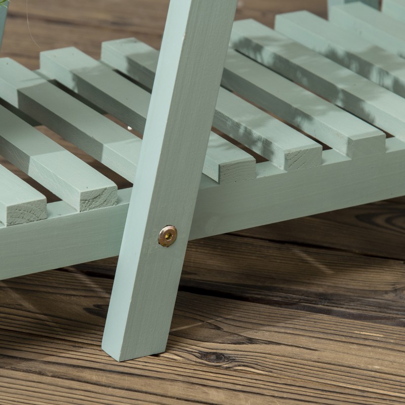 Kukkateline 3 tasoa 6 ruukulle, kuusipuuta, 76 x 26 x 76 cm, vaalea vihreä