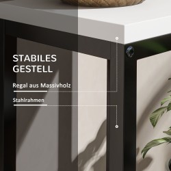 Kasviteline 4 tasoa sisä- ja ulkokäyttöön teräs ja puu 34 x 34 x 70 cm musta/valkoinen