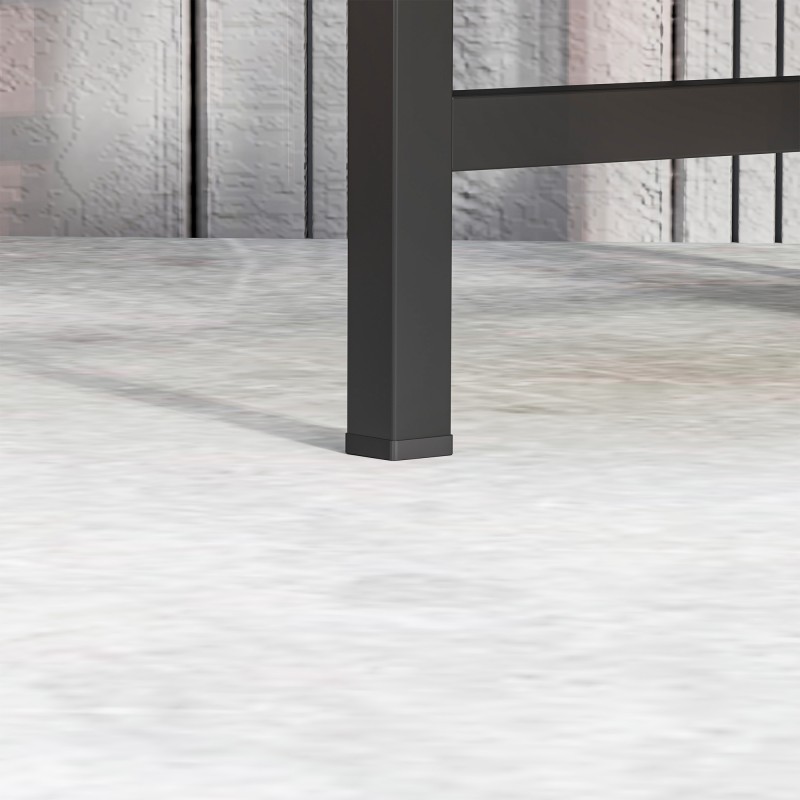 Kukkateline nurkkaan 6 tasoa metallia 60x40x80 cm musta