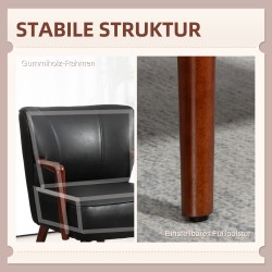 Nojatuoli leveällä istuimella, nahkajäljitelmä, kumipuurunko, 67x77x80 cm, musta