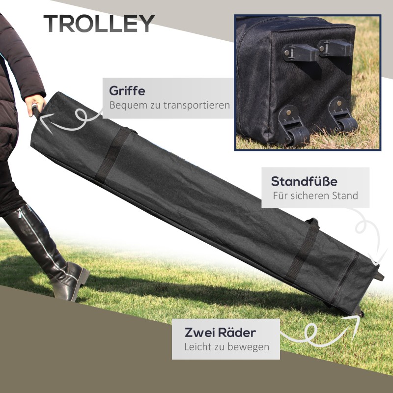 Taitettava paviljonki ulkokäyttöön, korkeussäädettävä, 4x4 m, 4 verkko­seinää, tuuletuskatto, cremevalkoinen