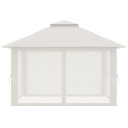 Taitettava paviljonki ulkokäyttöön, korkeussäädettävä, 4x4 m, 4 verkko­seinää, tuuletuskatto, cremevalkoinen