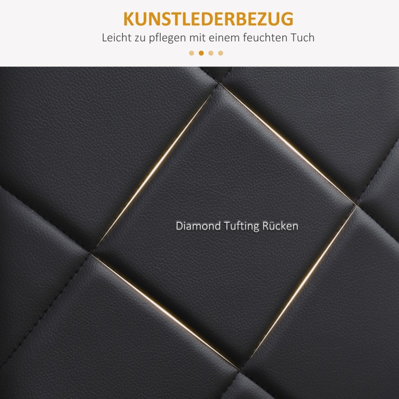 Ruokapöydän tuolit 4 kpl, keinonahka, teräsjalat, 50 x 41 x 97 cm, musta