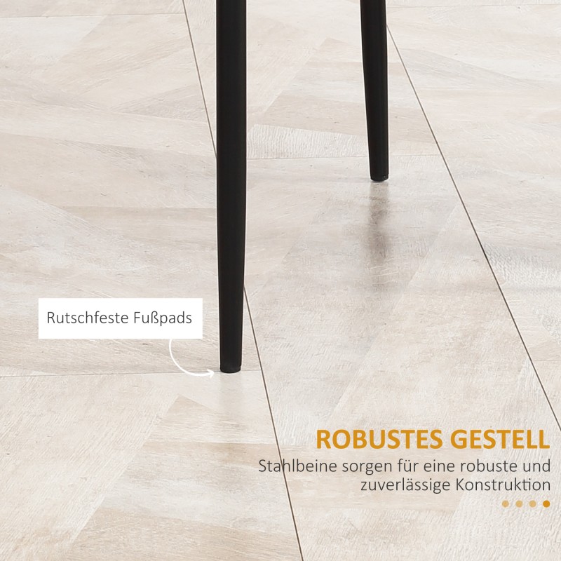 Ruokapöydän tuolit 4 kpl, keinonahka, teräsjalat, 50 x 41 x 97 cm, musta