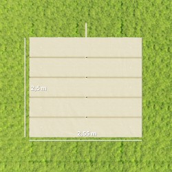 Pergolan vaihtokate 3 x 3 m, polyesteri, sadevesiaukot, kermanvalkoinen