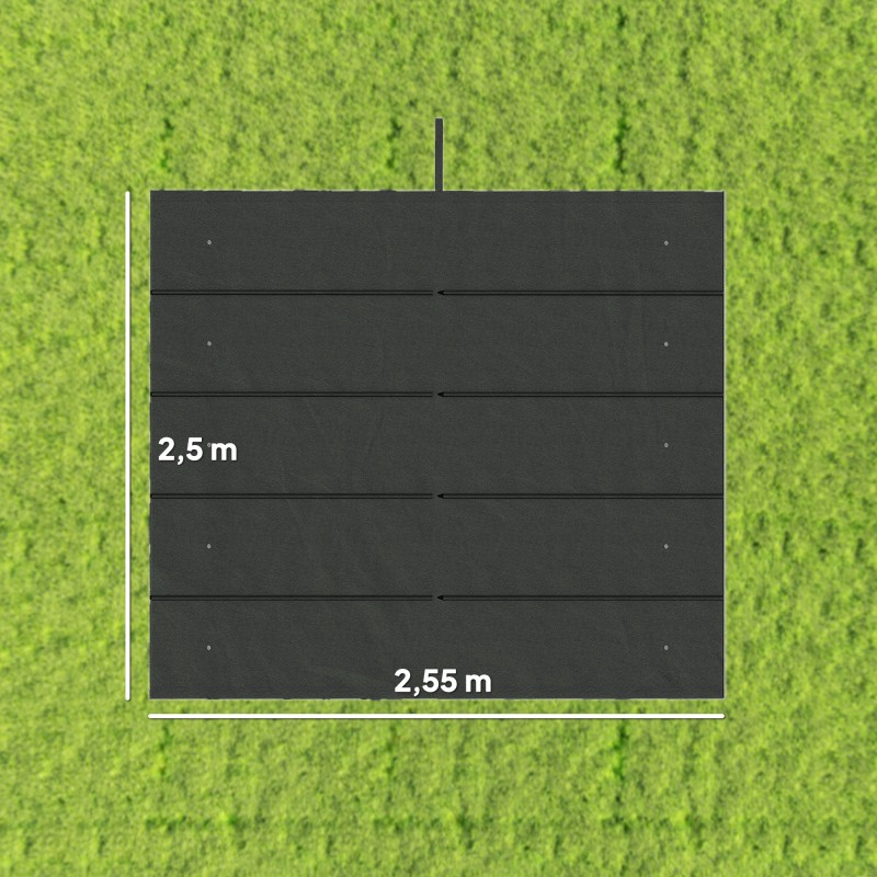 Paviljongin vaihtokate 3 x 3 m puutarhapaviljonkiin, polyesteri 250 x 255 cm, tummanharmaa