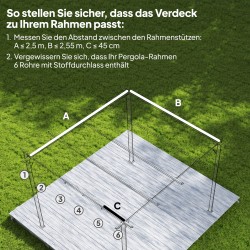 Pergolan kattokangas 3 x 3 m, liukuva, sadevesiaukoilla, polyesteri, ruskea