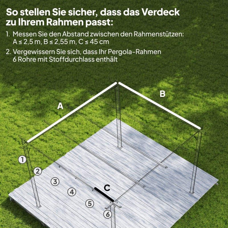 Pergolan kattokangas 3 x 3 m, liukuva, sadevesiaukoilla, polyesteri, ruskea