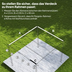 Pergolan vaihtokatos 3 x 3 m, vedeltä suojattu polyesteri, sisäänvedettävä, kahvinruskea