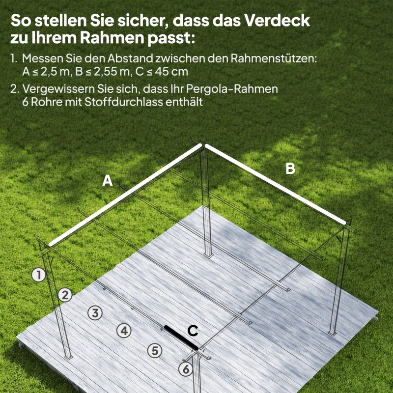 Pergolan vaihtokatos 3 x 3 m, vedeltä suojattu polyesteri, sisäänvedettävä, kahvinruskea