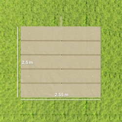 Pergolan kattokangas 3 x 3 m, liukuva, polyesteri, valutusaukot, beige