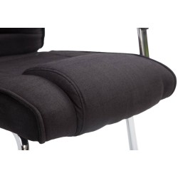 Ylellinen keinutuolipari kankaalla, ergonominen ja tukeva metallirunko