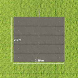 Pergolan kattokangas 3 x 3 m ulkokäyttöön, polyesteri, vaaleanharmaa, sadevesiaukot