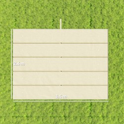 Pergolan vaihtokate 4 x 3 m, polyesteri, vedenpoistoaukoilla, kermanvalkoinen