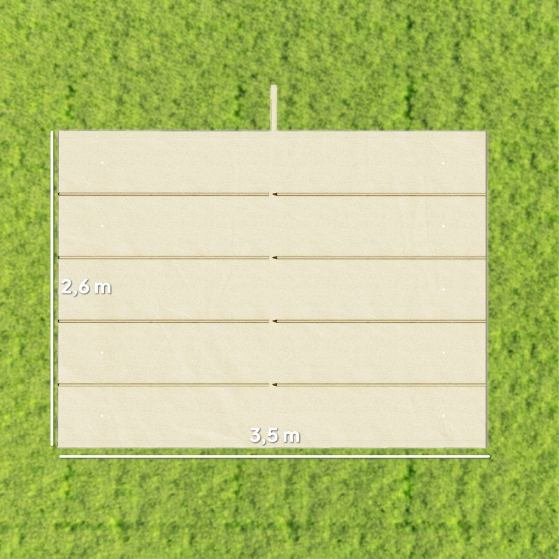 Pergolan vaihtokate 4 x 3 m, polyesteri, vedenpoistoaukoilla, kermanvalkoinen