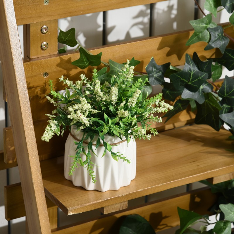 Viljelylaatikko köynnöstuella ja 3 hyllyllä, massiivipuu, säänkestävä, 63 x 39 x 160 cm, ruskea