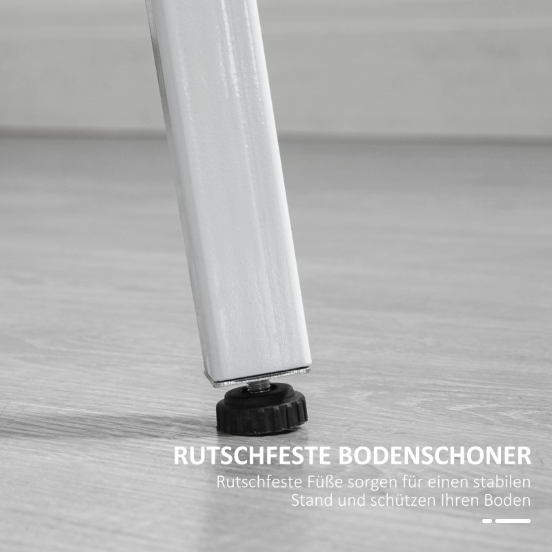 Pyöreä ruokapöytä, teollinen tyyli, metallijalat, Ø80 x 76 cm, luonnonpuu/valkoinen