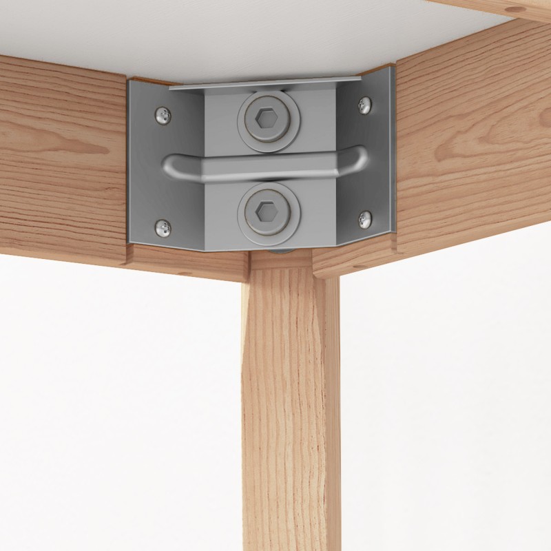 Pyöreä ruokapöytä keittiöön, massiivimänty, Ø75 x 76 cm, valkoinen / luonnonpuu