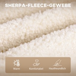 Keinutuoli / lepotuoli olohuoneeseen, massiivipuu runko, berberifleece-verhoilu, 98 x 71 x 101 cm, beige