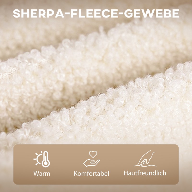 Keinutuoli / lepotuoli olohuoneeseen, massiivipuu runko, berberifleece-verhoilu, 98 x 71 x 101 cm, beige