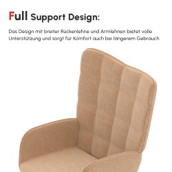 Keinutuoli olohuoneeseen, retrodesign, teräsrunko ja pyökkipuu, berberifleece-verhoilu, 98 x 71 x 101 cm, ruskea