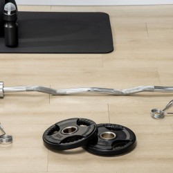 Levypainosetti 2 x 5 kg, kolme kahvaa, kumipinnoitettu metalli, Ø24 cm, musta