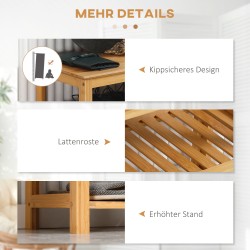 Kenkähylly 4 tasoa bambu 80 x 29 x 82 cm luonnonpuu enintään EU 45