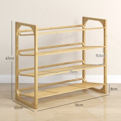 Kenkäteline bambusta 4-tasoinen 76 x 33 x 67 cm luonnonpuu