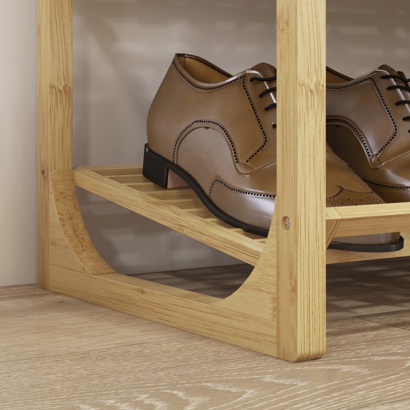 Kenkäteline bambusta 4-tasoinen 76 x 33 x 67 cm luonnonpuu