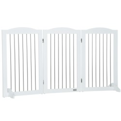 Koira aita keskikokoisille koirille MDF teräs 154 x 80 x 30 cm valkoinen