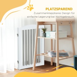 Koira-aita keskikokoisille koirille MDF-teräs 154 x 80 x 30 cm valkoinen