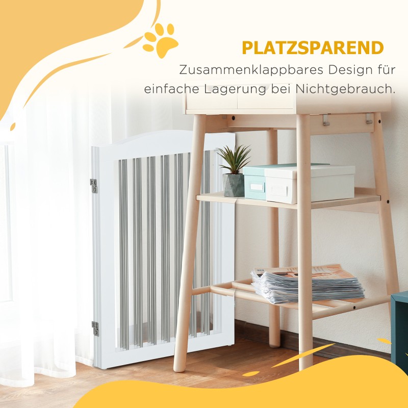 Koira-aita keskikokoisille koirille MDF-teräs 154 x 80 x 30 cm valkoinen