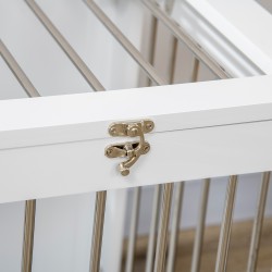 Koiranhäkki sisäkäyttöön teräs ja MDF, 2 ovea, 80 x 50 x 56,5 cm, valkoinen/hopea