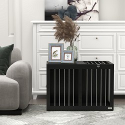 Koirahäkki kuljetus- ja lepoaita teräs/MDF 80 x 50 x 56,5 cm musta