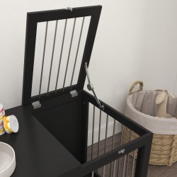 Koirahäkki kuljetus- ja lepoaita teräs/MDF 80 x 50 x 56,5 cm musta