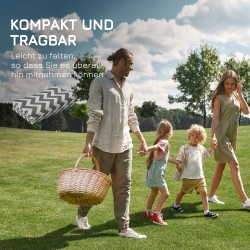 Ulkoterassimatto ulkokäyttöön, muovikuitu, 121 x 182 cm, kaksipuolinen, harmaa–valkoinen