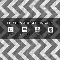 Ulkoterassimatto ulkokäyttöön, muovikuitu, 121 x 182 cm, kaksipuolinen, harmaa–valkoinen