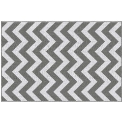 Ulkoterassimatto ulkokäyttöön, muovikuitu, 121 x 182 cm, kaksipuolinen, harmaa–valkoinen