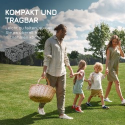 Ulkotilojen matto muovikuitua 182 x 274 cm musta harmaa kaksipuolinen