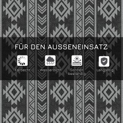 Ulkotilojen matto muovikuitua 182 x 274 cm musta harmaa kaksipuolinen