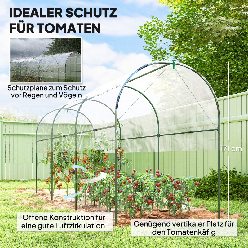 Kasviteltta talvikäyttöön kaarikatto teräsrunko 400 x 120 x 170 cm läpinäkyvä vihreä