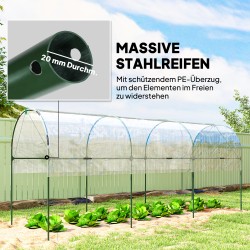 Kasviteltta talvikäyttöön kaarikatto teräsrunko 400 x 120 x 170 cm läpinäkyvä vihreä