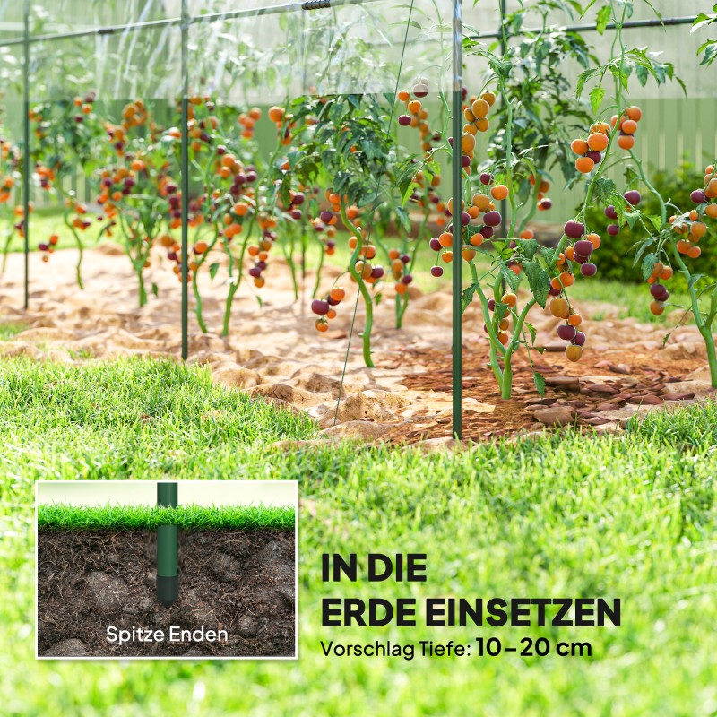 Kasviteltta talvikäyttöön kaarikatto teräsrunko 400 x 120 x 170 cm läpinäkyvä vihreä