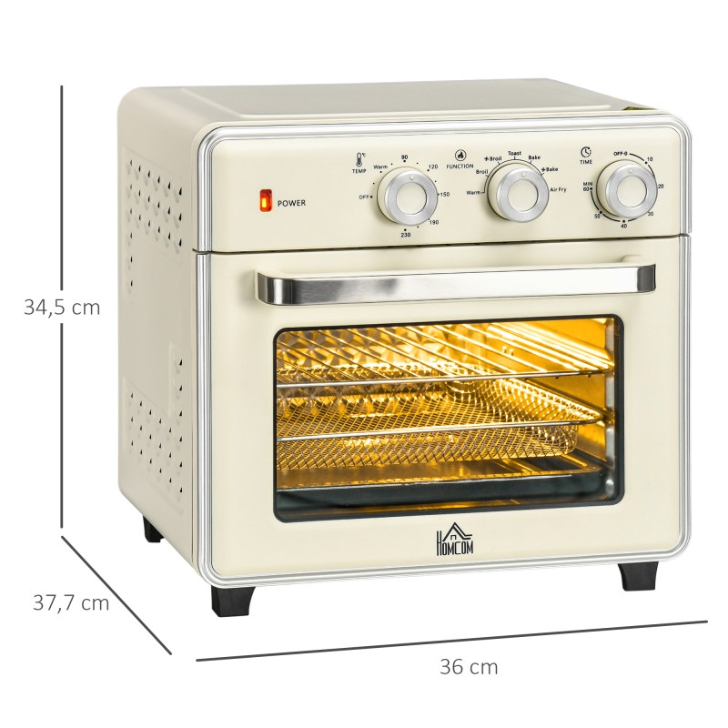 Miniuuni 5-in-1 kuumailmatoiminnolla, 20 L, 1400 W, ajastin 60 min, creme/silver