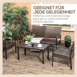 Puutarhapöytä terästä 91 x 51 x 46 cm ruskea ulkokäyttöön