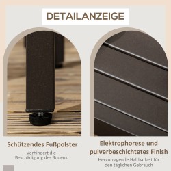 Puutarhapöytä terästä 91 x 51 x 46 cm ruskea ulkokäyttöön