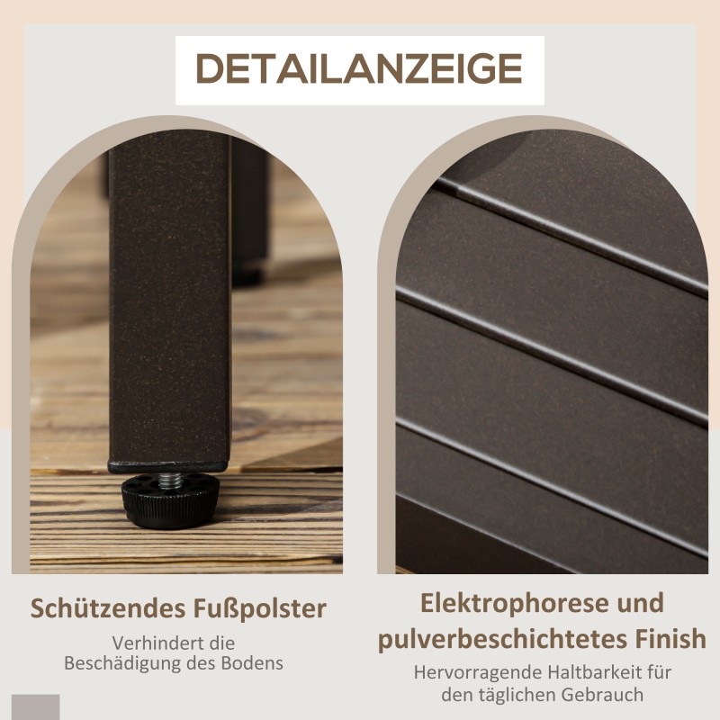 Puutarhapöytä terästä 91 x 51 x 46 cm ruskea ulkokäyttöön