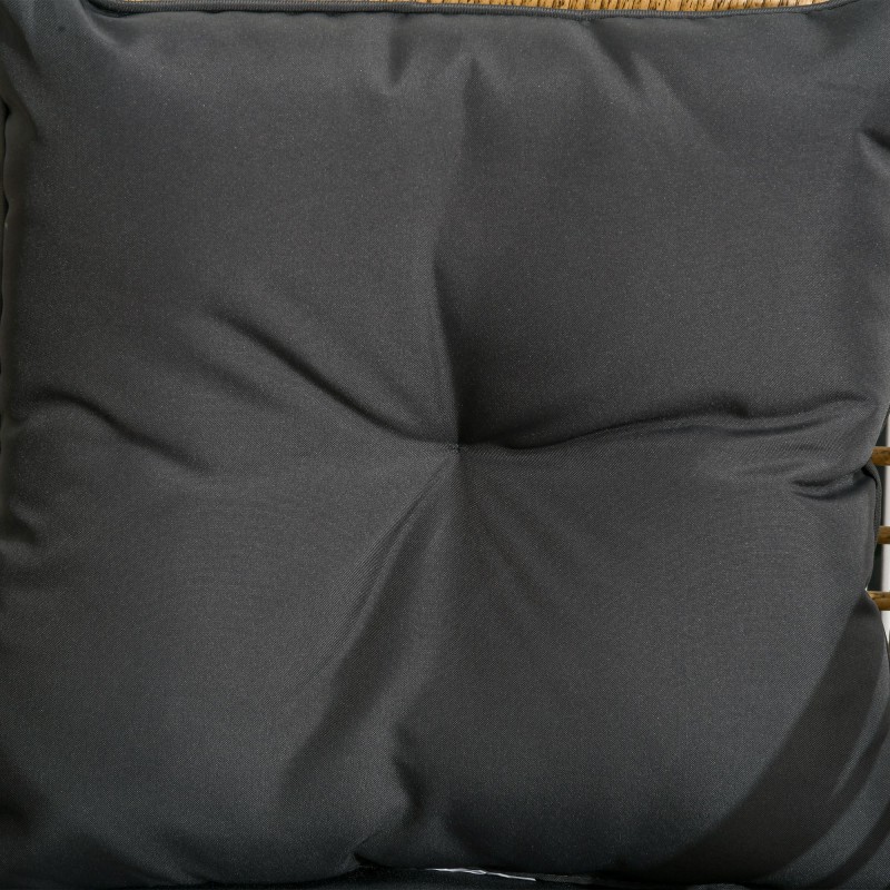 3-osainen bistrosarja ulkokäyttöön, teräsrunko ja PE-punos, 2 lepotuolia ja sivupöytä, 62 x 65 x 78 cm, hiekka/tummanharmaa