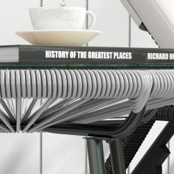 Ulkosivupöytä boho-tyyliin, PE-rottinki ja karkaistu lasi, 50 x 50 x 50 cm, harmaa